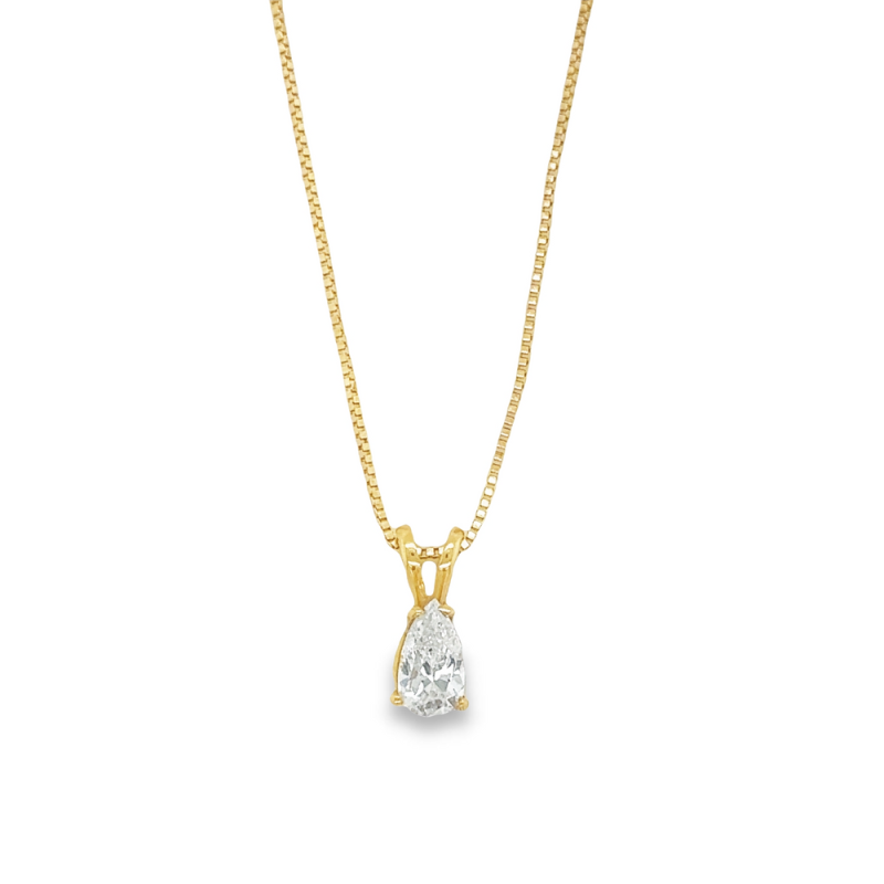 0.40ct PEAR CUT DIAMOND SOLITAIRE NECKLACE