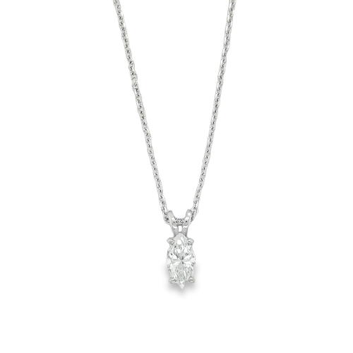 0.49ct MARQUISE CUT DIAMOND SOLITIARE NECKLACE