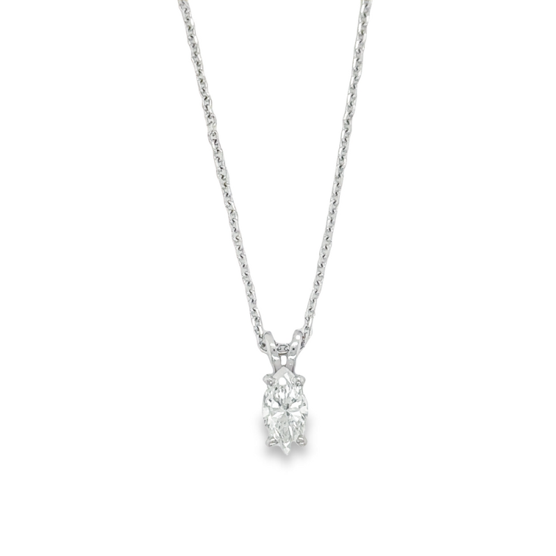 0.49ct MARQUISE CUT DIAMOND SOLITIARE NECKLACE