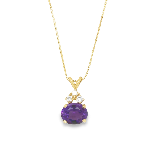 AMETHYST & DIAMOND NECKLACE