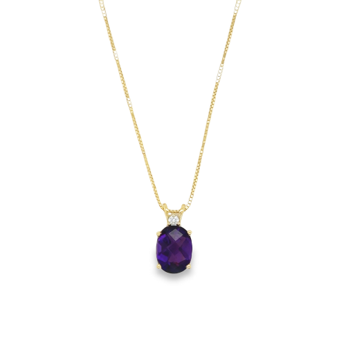AMETHYST & DIAMOND NECKLACE