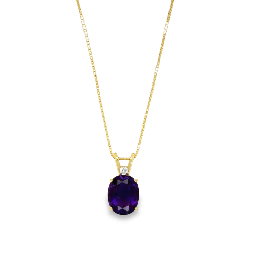 AMETHYST & DIAMOND NECKLACE