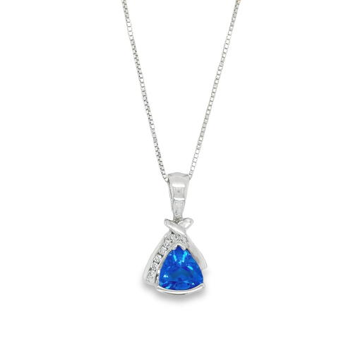 SKY BLUE TOPAZ & DIAMOND NECKLACE