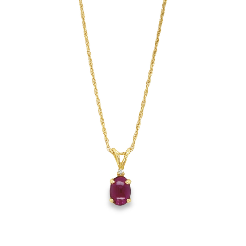 GARNET & DIAMOND NECKLACE