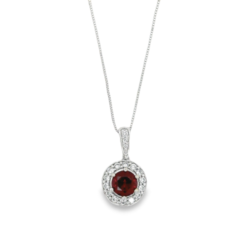 GARNET & DIAMOND NECKLACE