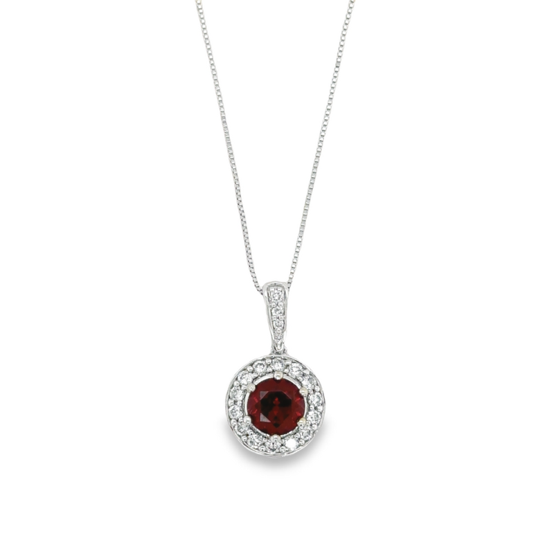 GARNET & DIAMOND NECKLACE