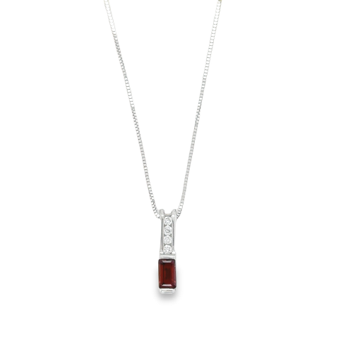 GARNET & DIAMOND NECKLACE