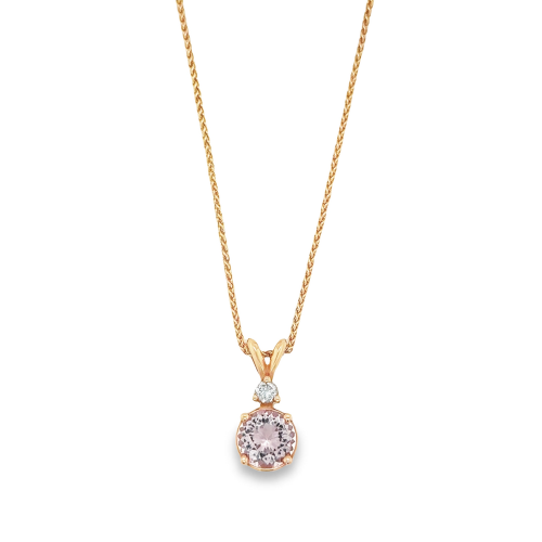 MORGANITE & DIAMOND NECKLACE