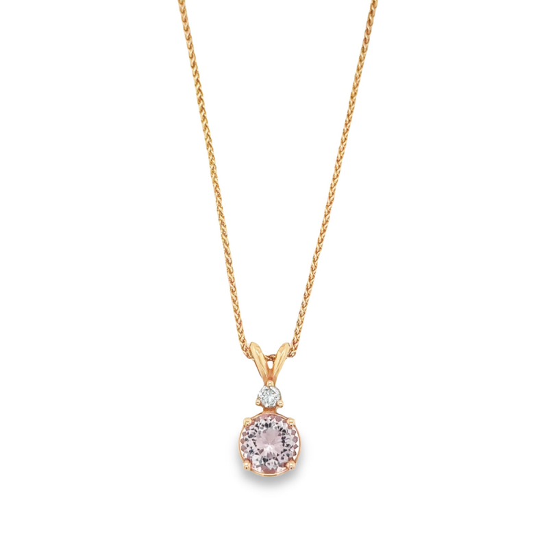 MORGANITE & DIAMOND NECKLACE