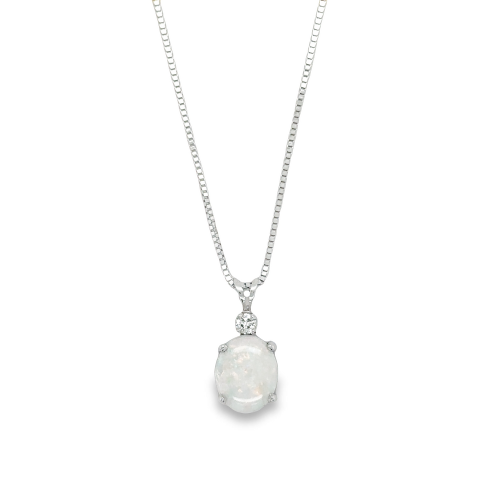 OPAL & DIAMOND NECKLACE