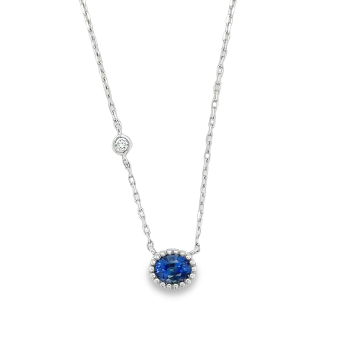 SAPPHIRE & DIAMOND NECKLACE