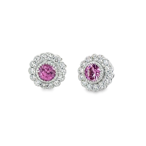 PINK SAPPHIRE & DIAMOND EARRINGS