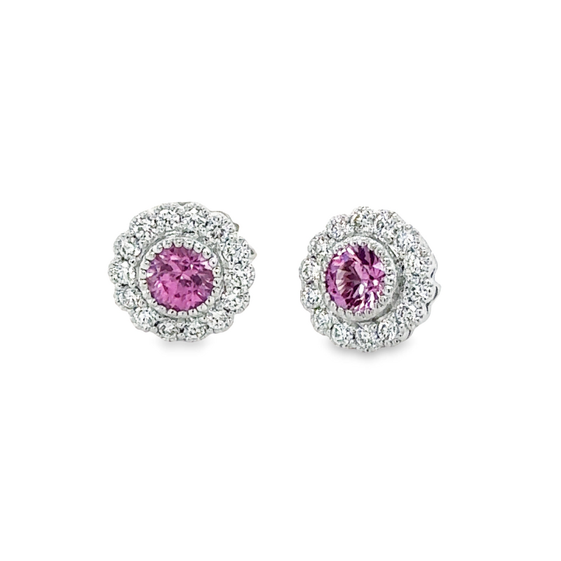 PINK SAPPHIRE & DIAMOND EARRINGS