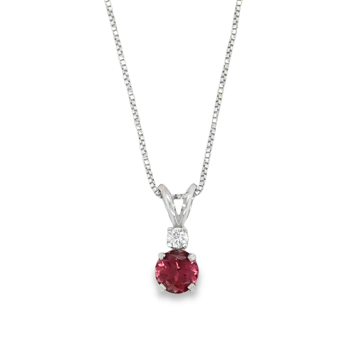 PINK TOURMALINE & DIAMOND NECKLACE