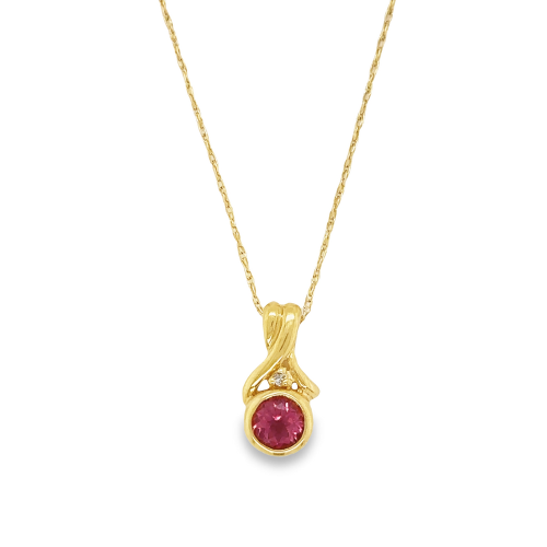 PINK TOURMALINE & DIAMOND NECKLACE