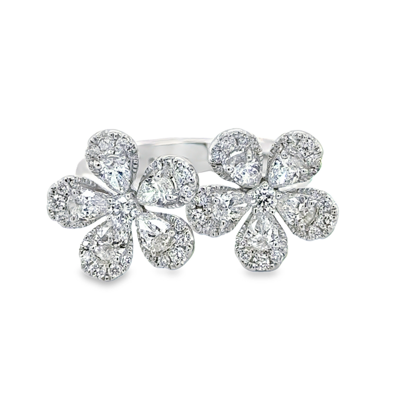 1.24ct TOTAL WEIGHT FLOWER INSPIRED DIAMOND FASHION RING