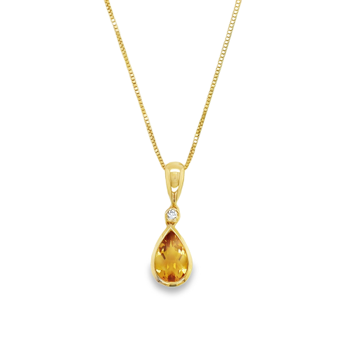 CITRINE & DIAMOND NECKLACE