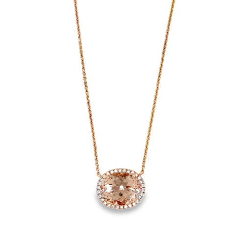 MORGANITE & DIAMOND NECKLACE