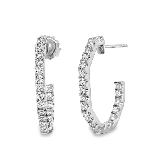DIAMOND GEOMETRIC INSIDE OUT HOOP EARRINGS