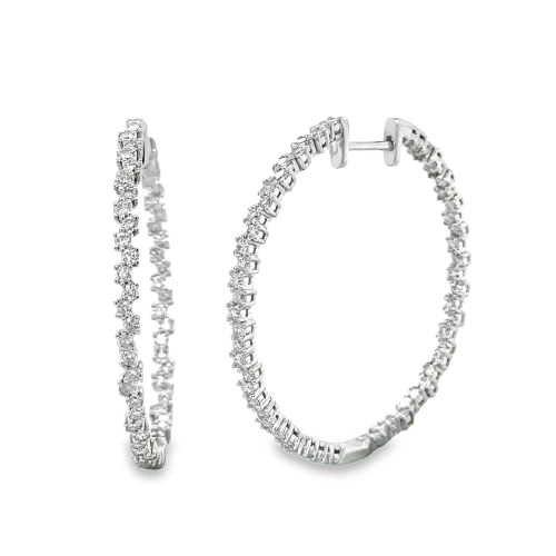 DIAMOND HOOP INSIDE OUT EARRINGS