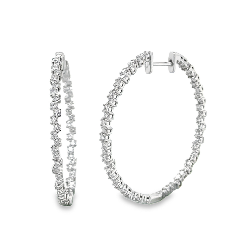 DIAMOND HOOP INSIDE OUT EARRINGS