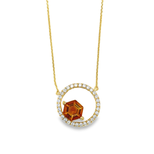 CITRINE & DIAMOND NECKLACE