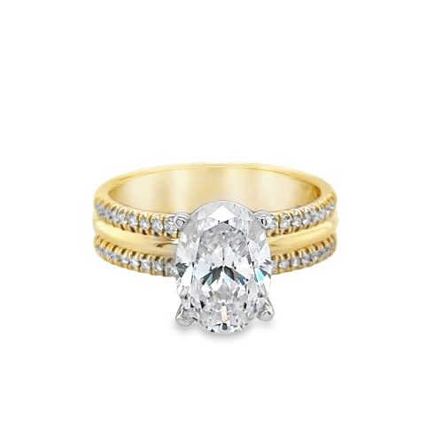 OVAL CUT DIAMOND ENGAGEMENT SEMI- MOUNT RING