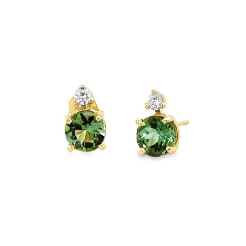 MINT TOURMALINE & DIAMOND EARRINGS