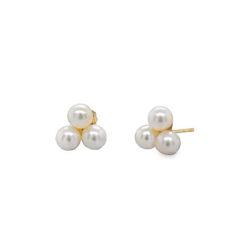 4mm PEARL CLUSTER STYLE STUD EARRINGS