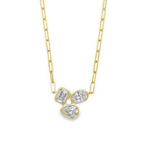 DIAMOND CLUSTER  NECKLACE