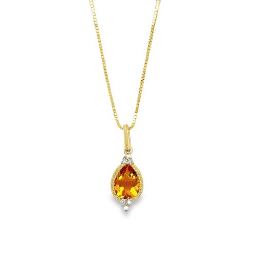 CITRINE & DIAMOND NECKLACE