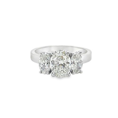 1.51ct OVAL CUT THREE STONE DIAMOND ENGAGEMENT RING