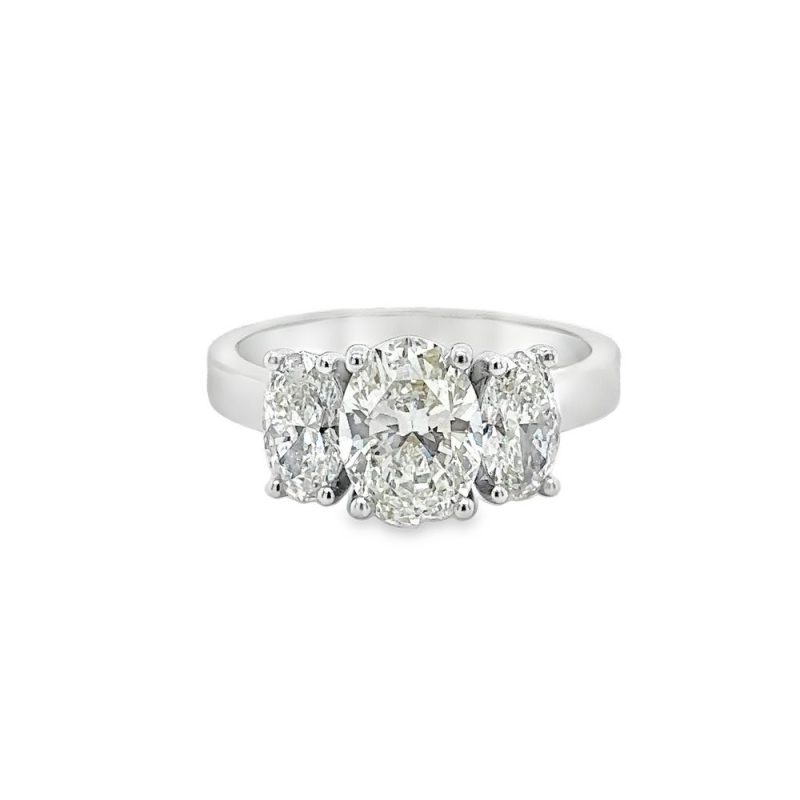 1.51ct OVAL CUT THREE STONE DIAMOND ENGAGEMENT RING