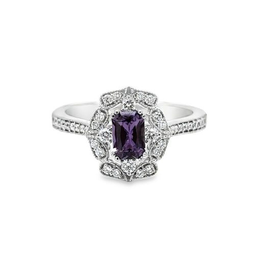 RASPBERRY SAPPHIRE & DIAMOND FASHION RING