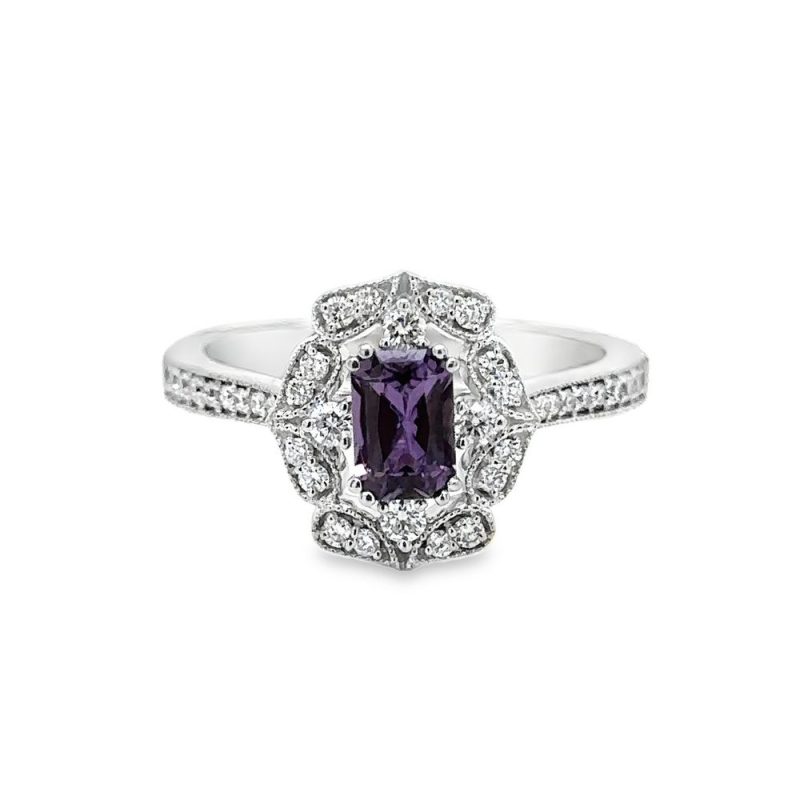 RASPBERRY SAPPHIRE & DIAMOND FASHION RING