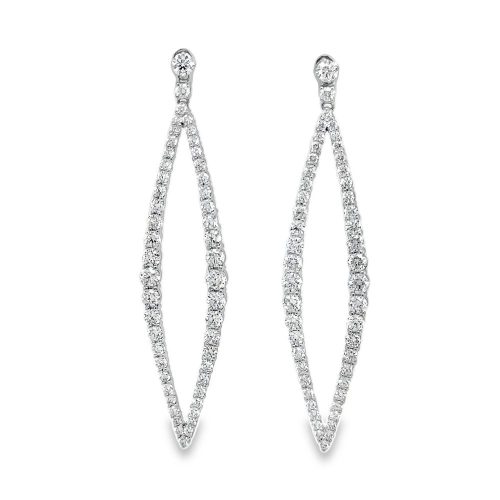 DIAMOND DANGLE OPEN DROP EARRINGS
