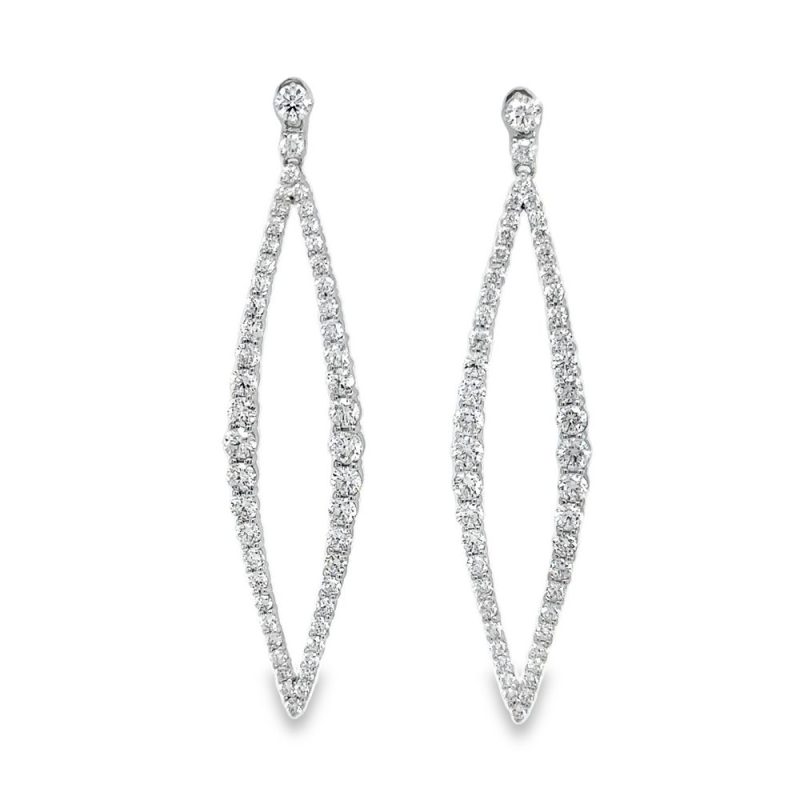 DIAMOND DANGLE OPEN DROP EARRINGS