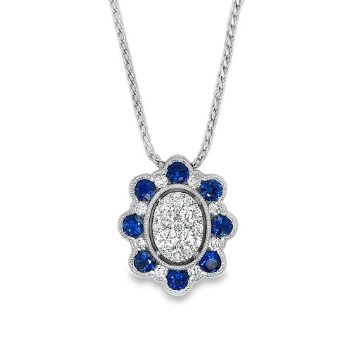 SAPPHIRE & DIAMOND NECKLACE
