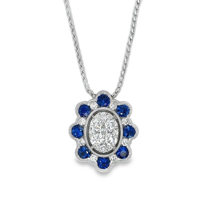 SAPPHIRE & DIAMOND NECKLACE
