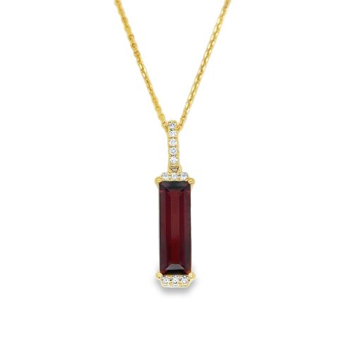 GARNET & DIAMOND NECKLACE