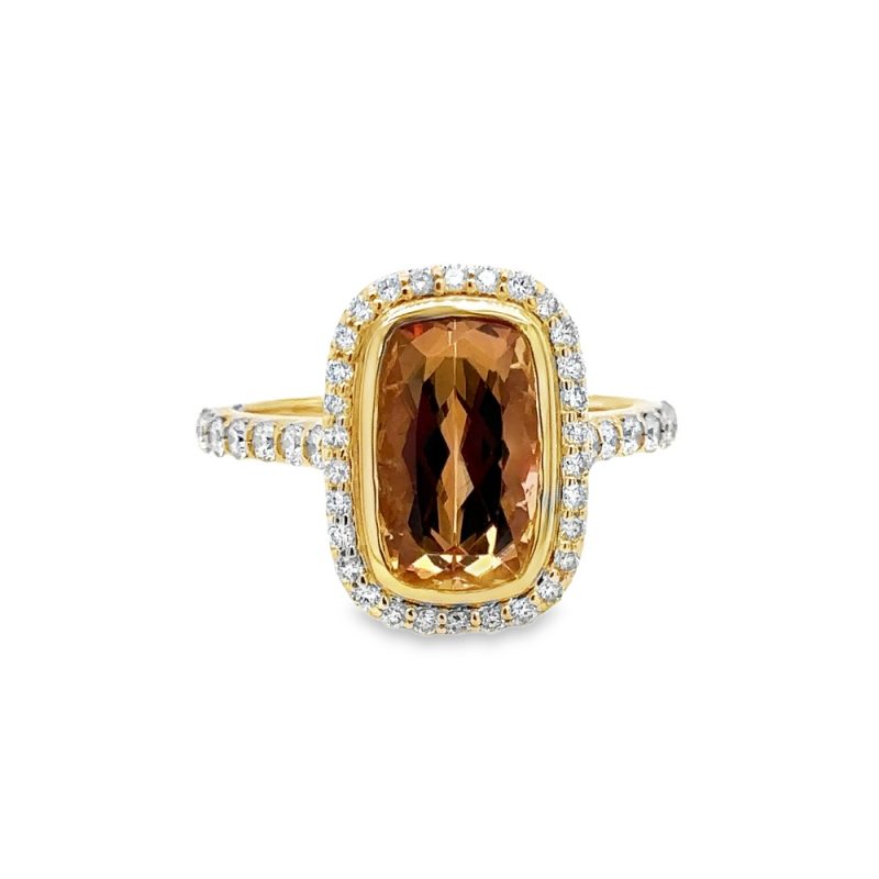 IMPERIAL TOPAZ & DIAMOND RING