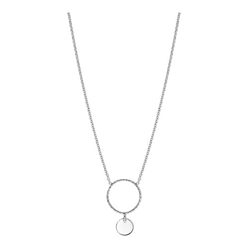 OPEN CIRCLE DISK DROP NECKLACE