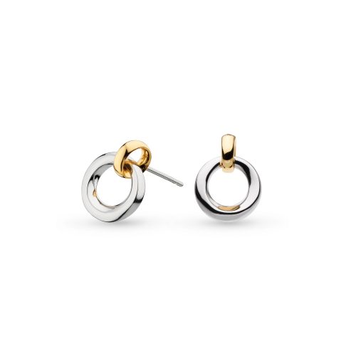 BEVEL CIRQUE LINK GOLDEN STUD EARRINGS