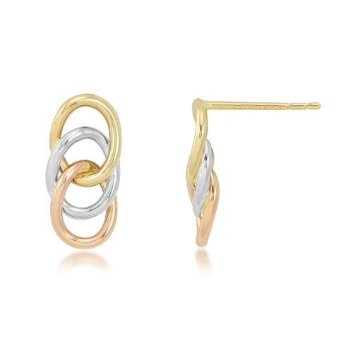 TRI-COLOR CIRCLE STUD EARRINGS