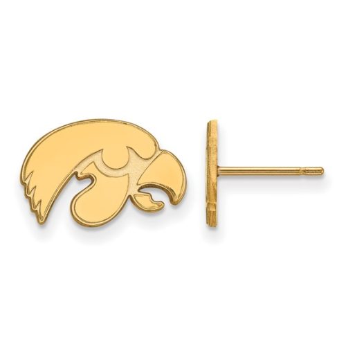 14K YELLOW GOLD TIGER HAWK STUD EARRINGS