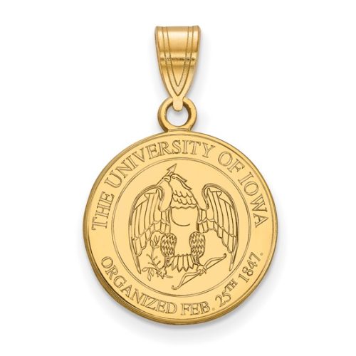UNIVERSITY OF IOWA GOLD PLATED CREST PENDANT