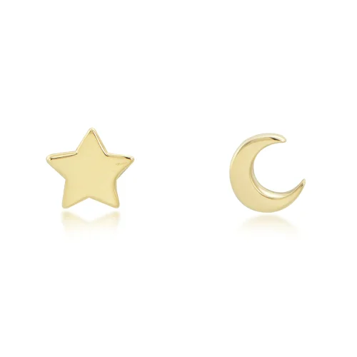 MISMATCHED STAR & MOON STUD EARRINGS