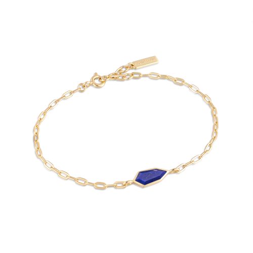 SECOND NATURE LAPIS EMBLEM CHAIN BRACELET