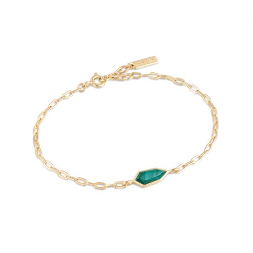 SECOND NATURE MALACHITE EMBLEM CHAIN BRACELET