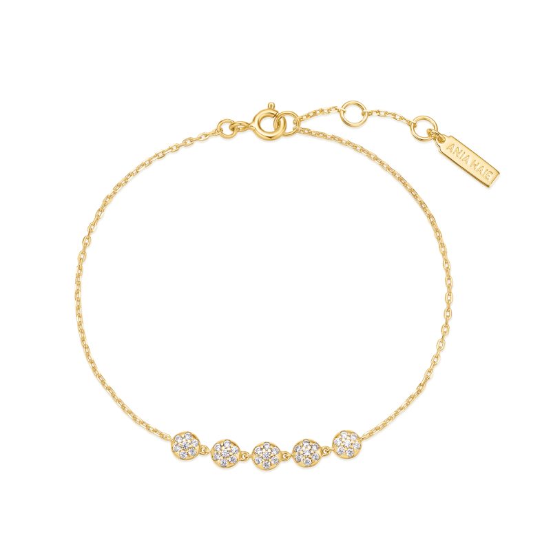 MISS DAINTY PAVE MULTI BEADED CHAIN BRACELET